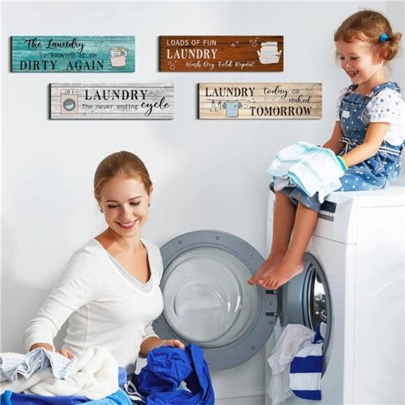 Laundry Room Decor Laundry Room Wooden Sign Funny Sign Wall Plaque Rustic - Picture 5 of 7